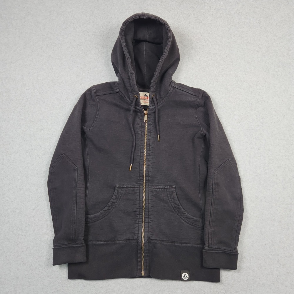 American Giant Hoodie Womens Small Black Full Zip Heavyweight Made In USA